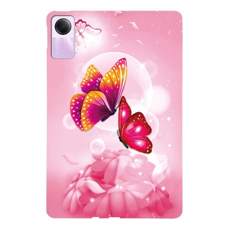 Capa borboleta cor-de-rosa para Xiaomi Redmi Pad 2
