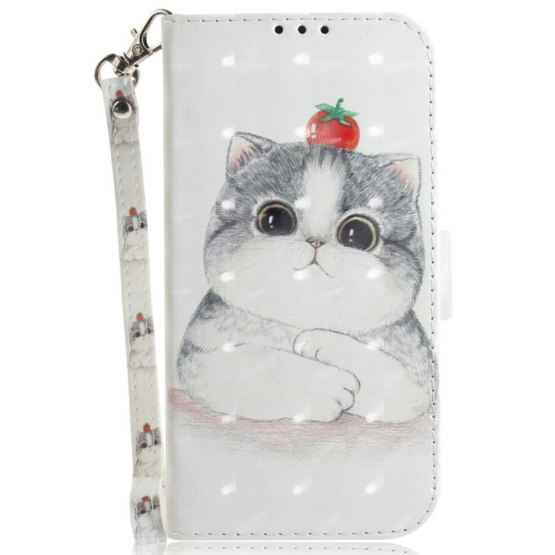 Housse Oppo A6 5G / A6X 5G / 4G Chat Mignon à Lanière