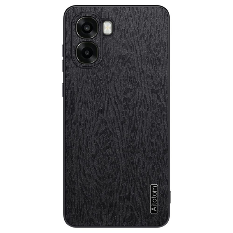 Capa Oppo A6X 5G / 4G com textura de madeira