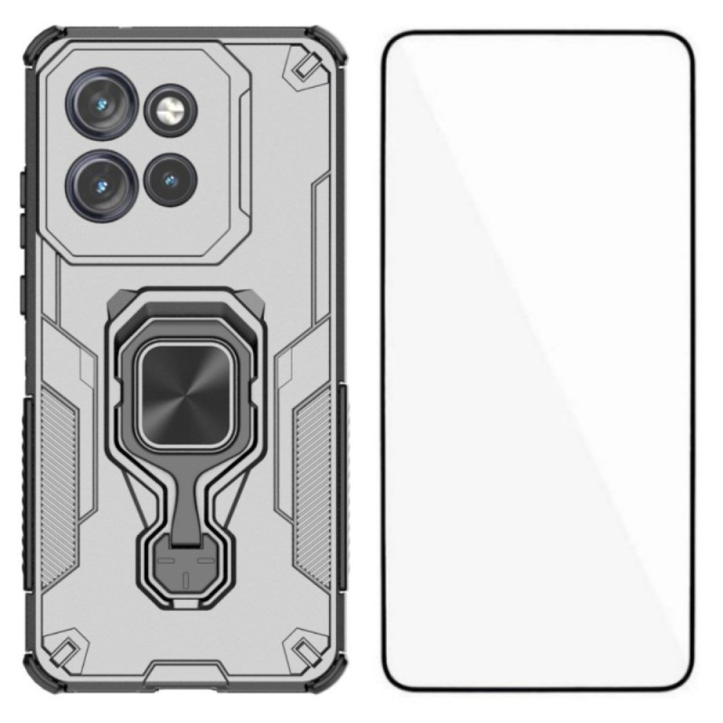 Capa rígida com anel para Motorola Edge 60 Neo / 50 Neo com protetor de ecrã