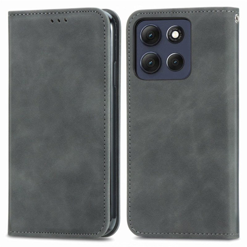Capa Flip Cover Motorola Edge 70 Fusion Efeito Camurça