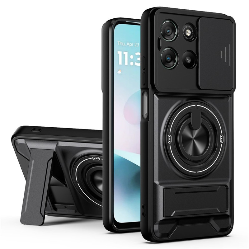 Capa ultra-resistente para Moto G77 / G67 com suporte e proteção da câmara