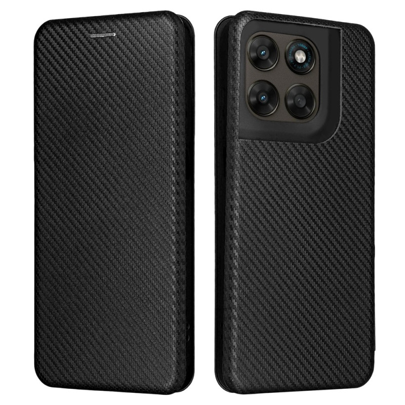 Capa Flip Cover Moto G77 / G67 Fibra de carbono