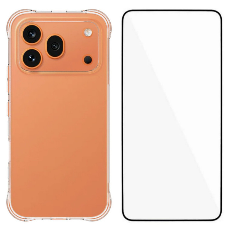 Capa reforçada transparente para Honor 600 Pro com protetor de ecrã