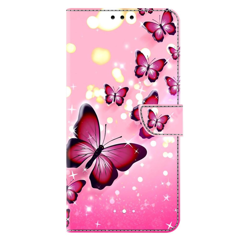 Capa Samsung Galaxy A27 5G Borboletas cor-de-rosa