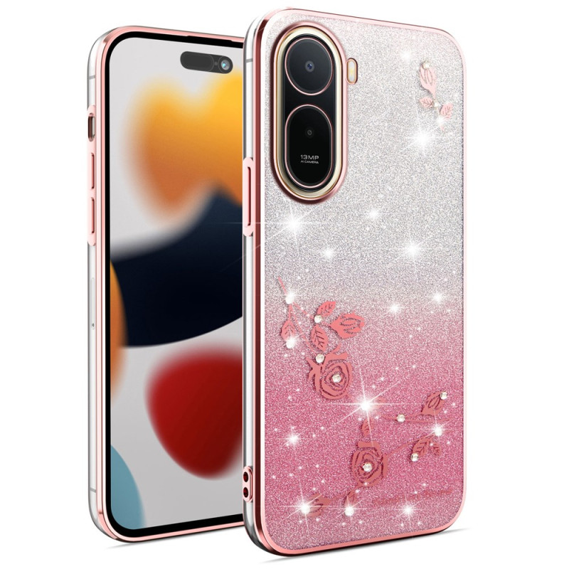 Capa com flores e strass para Xiaomi Redmi A7 Pro KADEM
