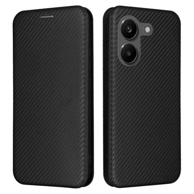 Capa Flip Cover Poco X8 Pro 5G Fibra de Carbono