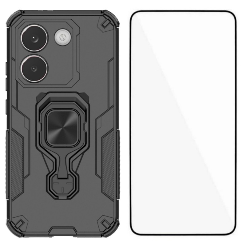 Capa resistente a anéis Poco X8 Pro 5G com protetor de ecrã