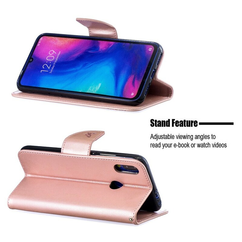 Xiaomi Redmi Note 7 Capa de Cordão Impressa com Borboleta Xiaomi Redmi Note 7 Capa de Cordão Impressa com Borboleta