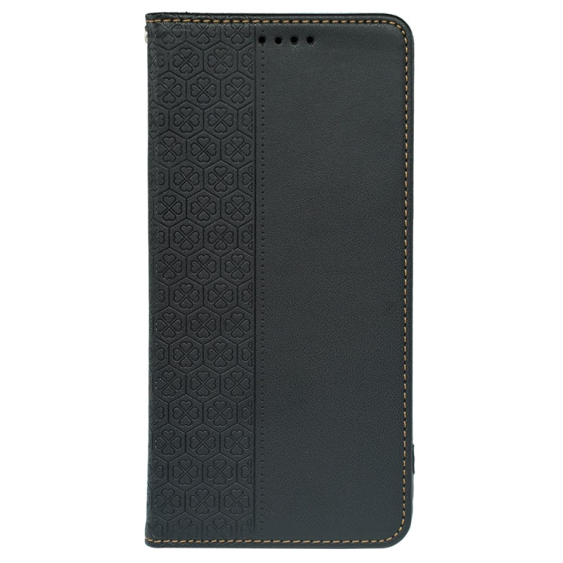 Capa Flip Cover Moto G67 Power / G57 Power Design de trevo de quatro folhas