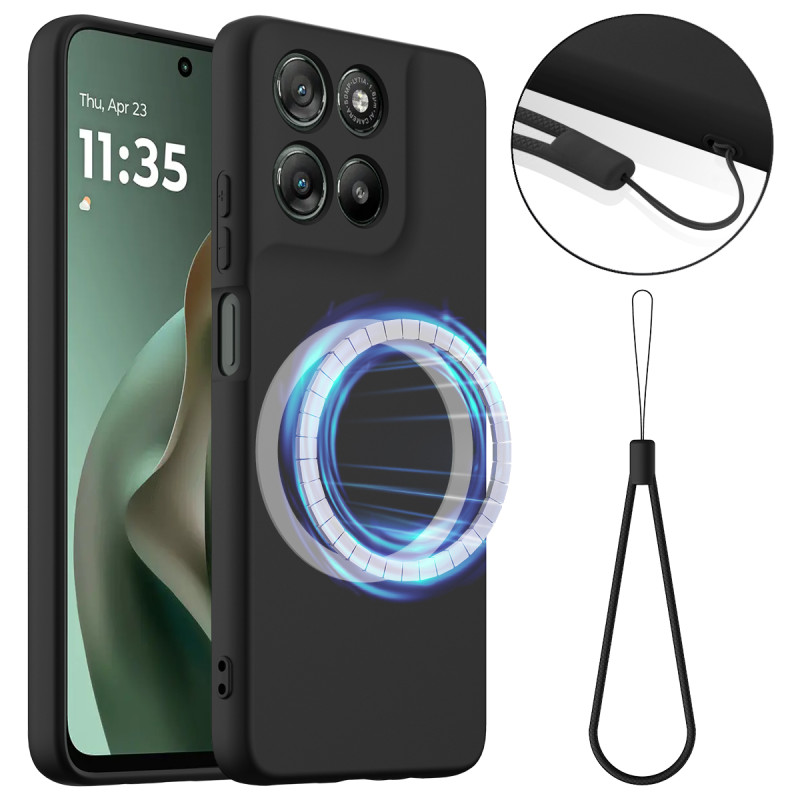 Capa magnética para Moto G67 Power / G57 Power com cordão de segurança