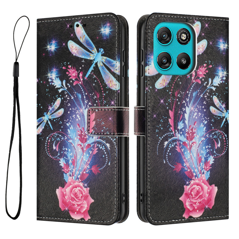 Capa para Moto G67 Power / G57 Power Libélulas e flores