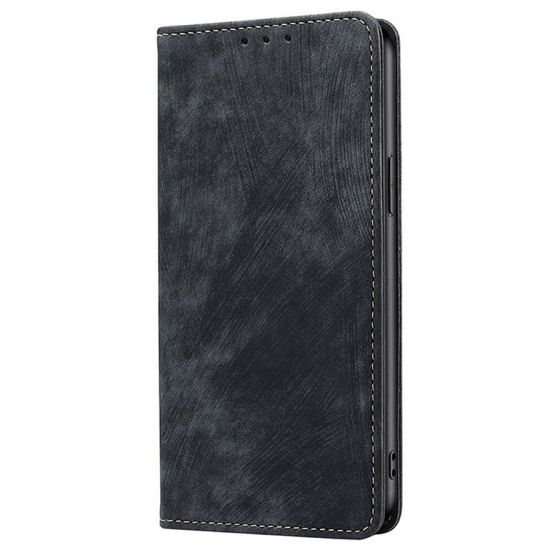 Capa Flip Cover Moto G67 Power Efeito camurça (bloqueio RFID)