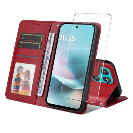 Capa em pele para Moto G67...
