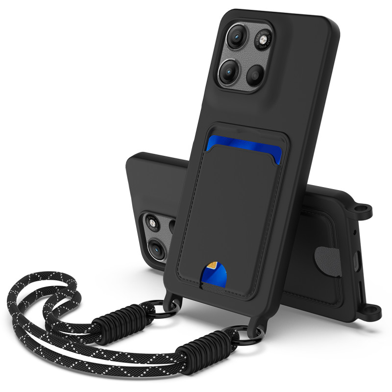 Moto G67 Power / G57 Power Capa com cordão Capa para cartão
