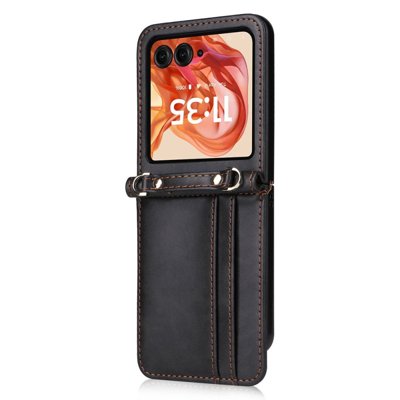 Capa Motorola Razr 70 / 60 / 50 Capa para cartão e alça de ombro