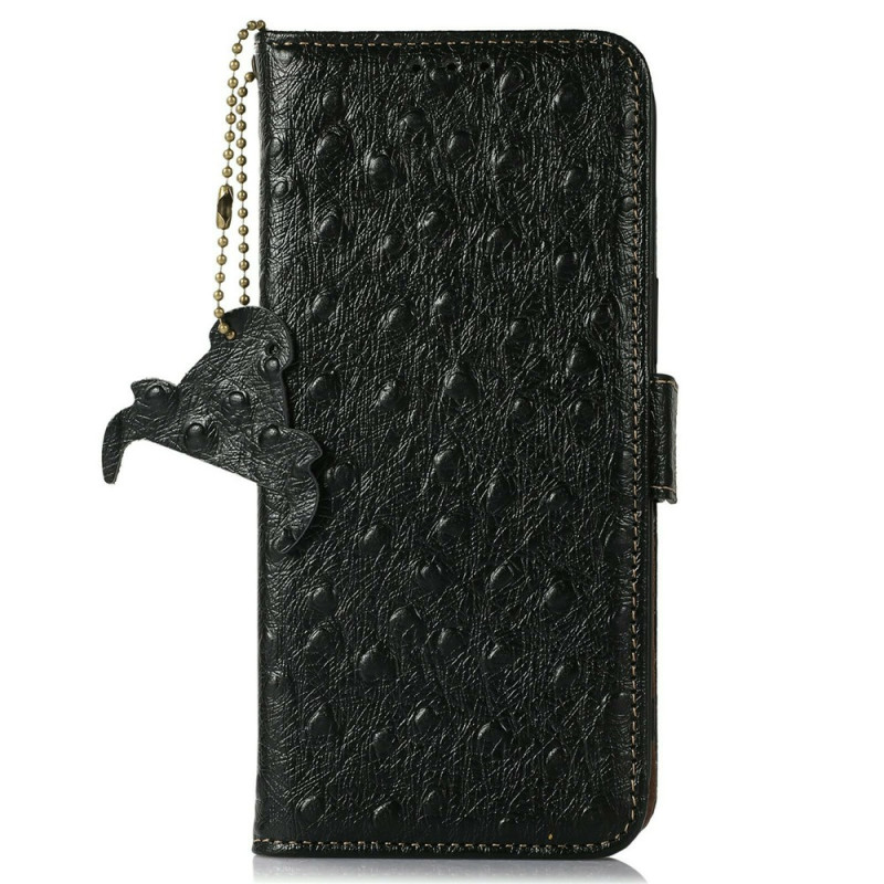 Capa de couro com textura de avestruz para Sony Xperia 1 VIII