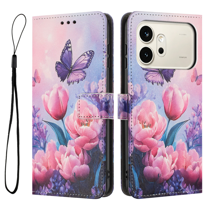 Capa tulipa cor-de-rosa para Honor 600 / 600 Pro