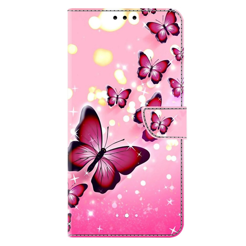 Capa Xiaomi 17 Ultra Borboletas cor-de-rosa