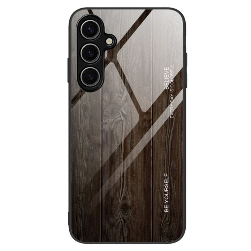 Capa de vidro temperado com efeito madeira para Samsung Galaxy A17 4G / 5G