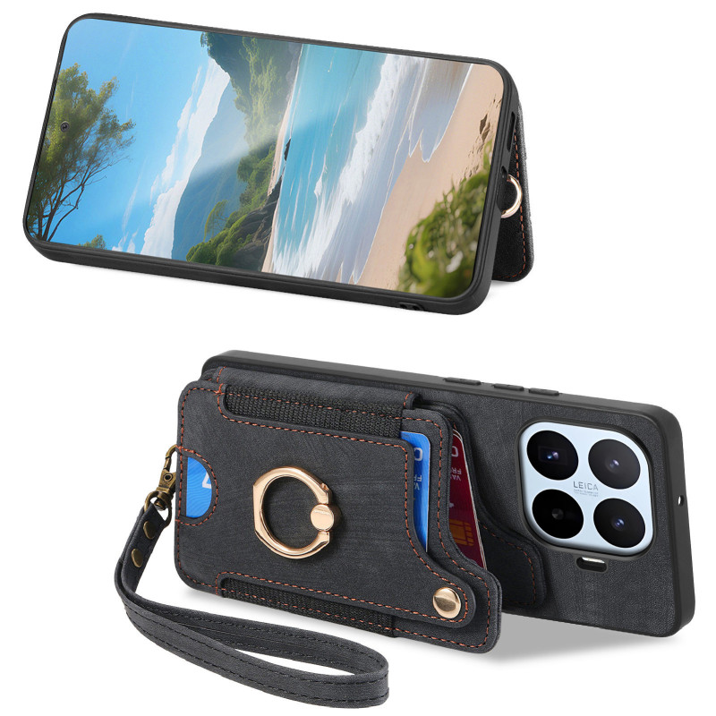 Capa Xiaomi 17T Pro Retro Strap Wallet