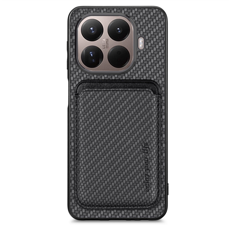 Capa de fibra de carbono para Xiaomi 17T Pro Suporte de cartão amovível