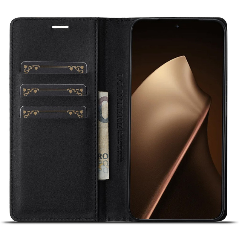 Capa Flip para Xiaomi 17T Pro em fibra de carbono LC.IMEEKE