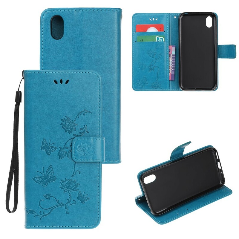 Capa Huawei Y5 2019 Borboletas e Flores com CordÃ£o
