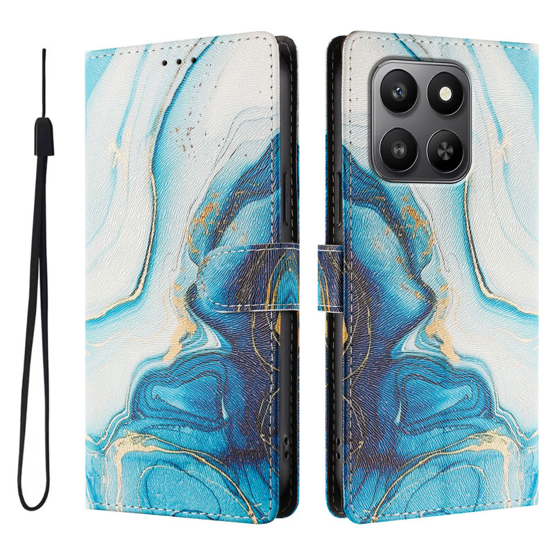 Capa para Honor 600 Smart com efeito de mármore azul