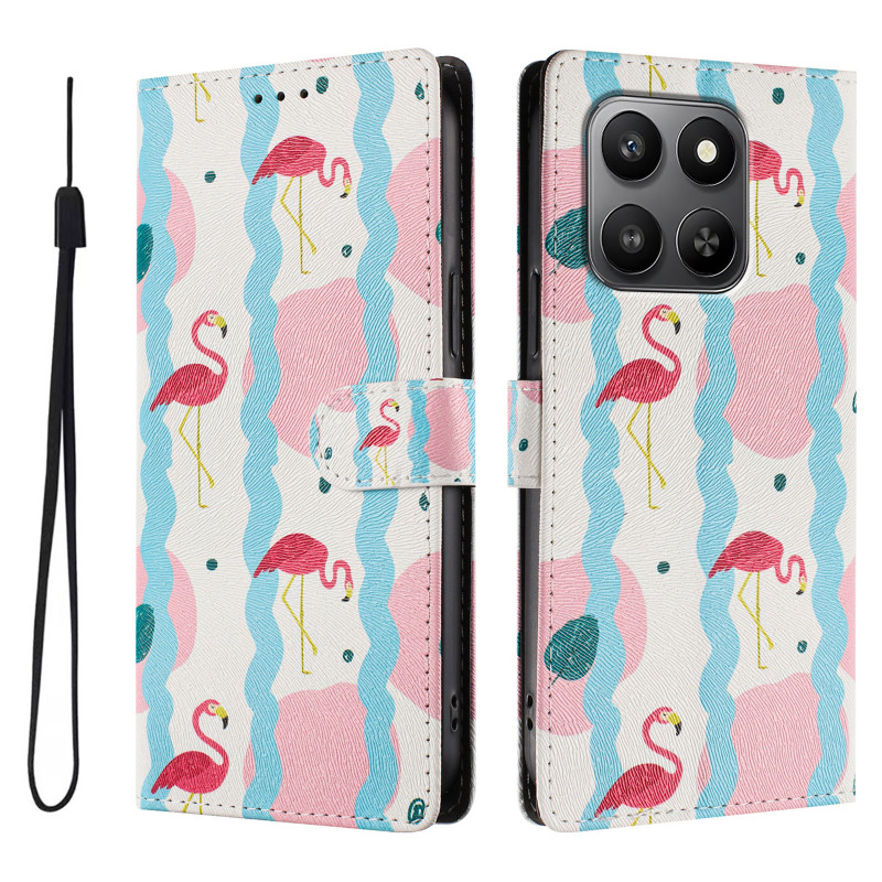 Capa para Honor 600 Smart com flamingos cor-de-rosa