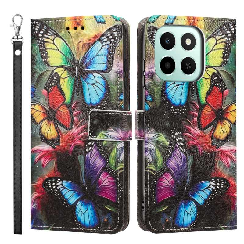 Capa para Honor 600 Smart com borboletas multicoloridas