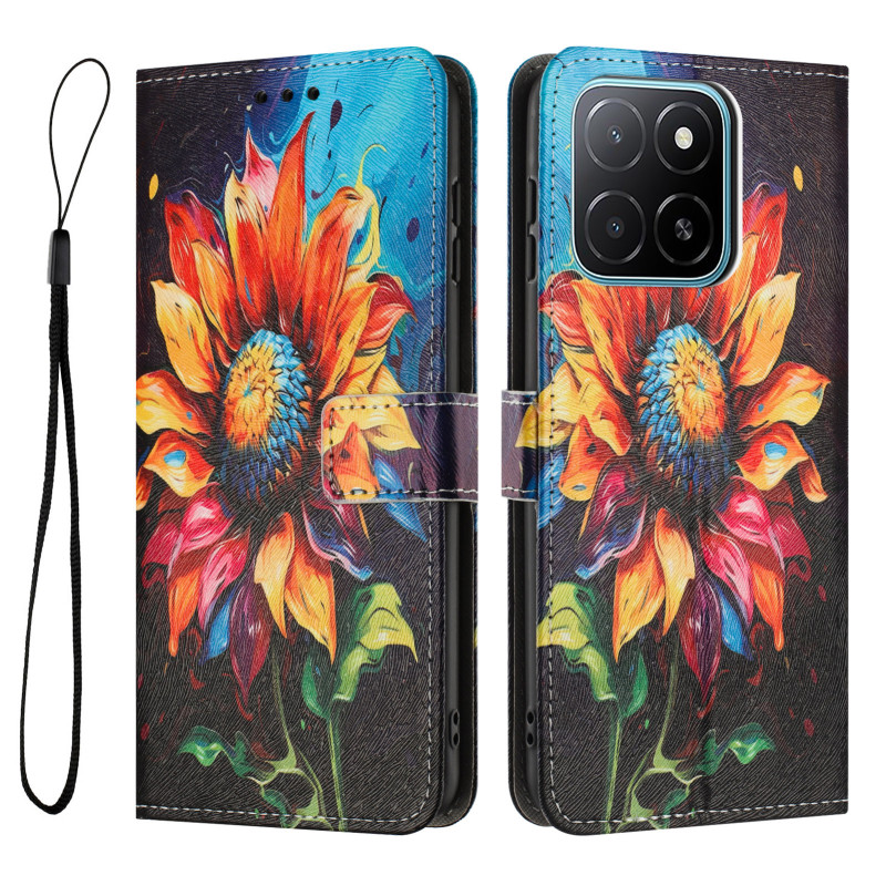 Capa para Honor 600 Smart com padrão de girassóis
