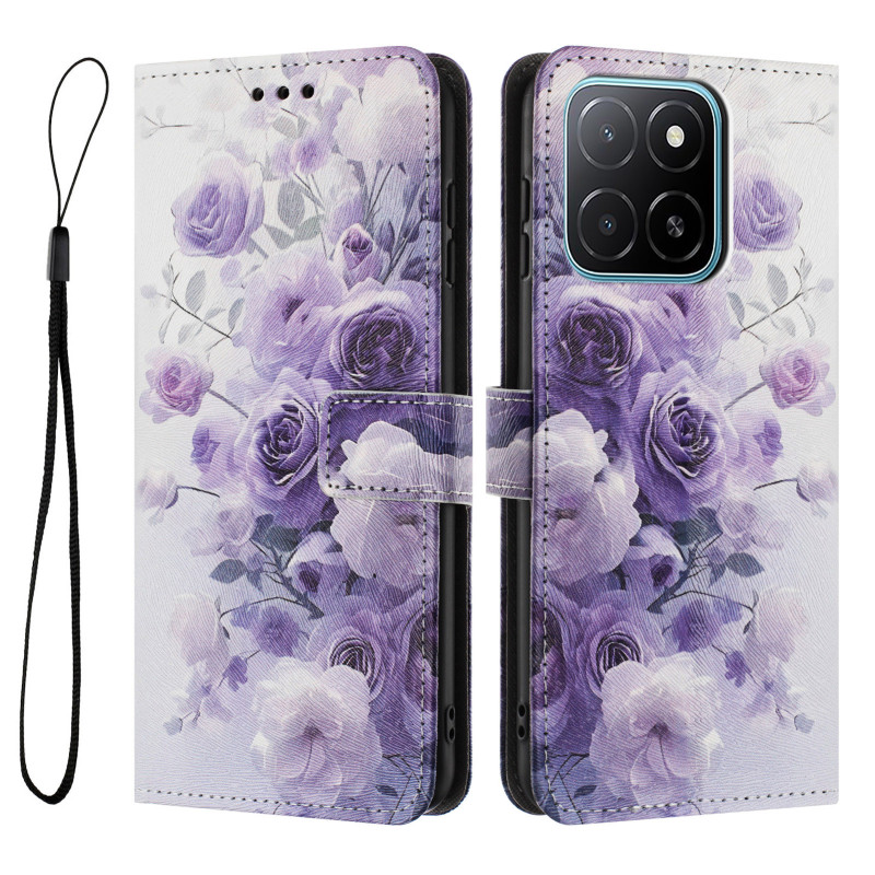 Capa para Honor 600 Smart Roses Violetas