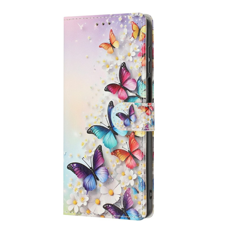 Capa para Xiaomi 17T com padrão de borboletas coloridas