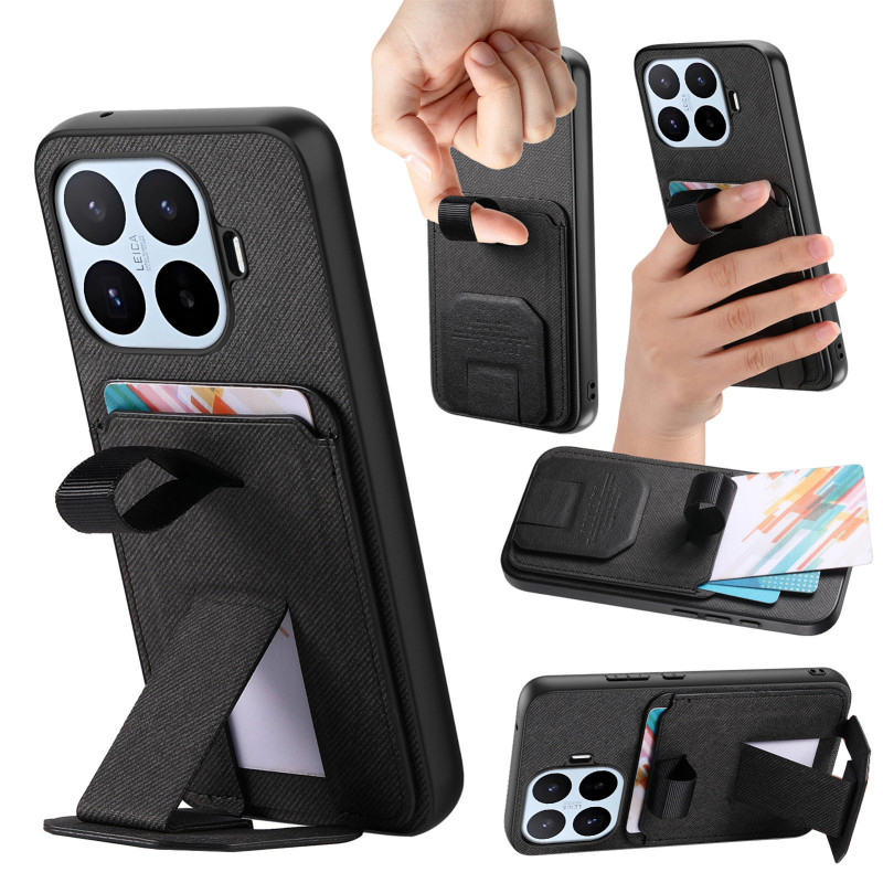 Capa Xiaomi 17T ProTexture em tecido com porta-cartões e suporte integrado