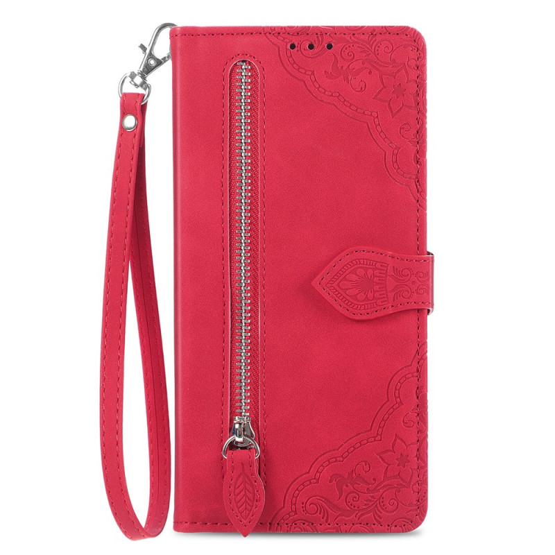 Capa para Oppo Find X9 Ultra 5G com bolso com fecho e padrão de renda