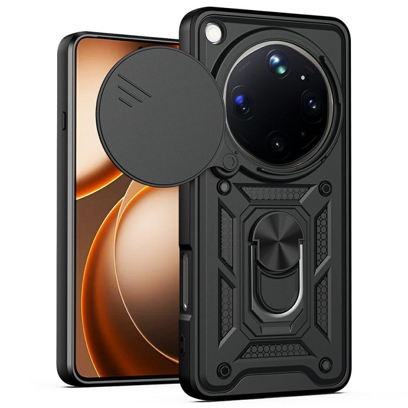Capa para Oppo Find X9 Ultra 5G com proteção deslizante para a câmara e suporte giratório