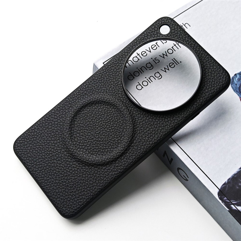 Capa magnética para Oppo Find X9 Ultra com efeito de couro Litchi