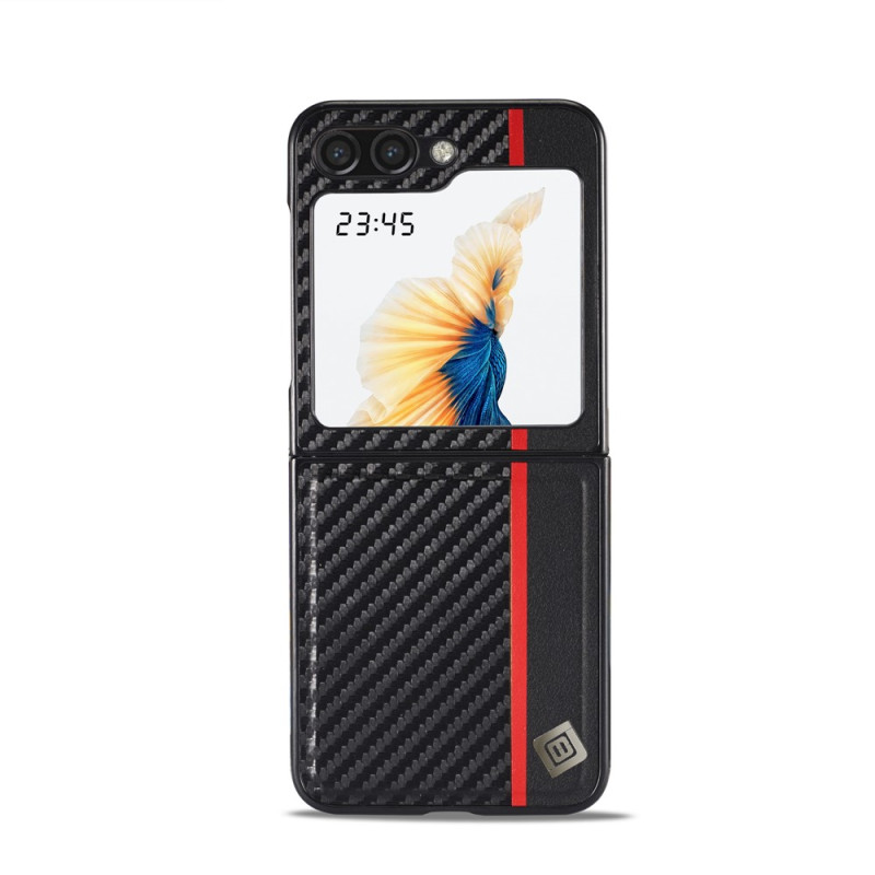 Capa para Samsung Galaxy Z Flip 8 com efeito de fibra de carbono LC.IMEEKE