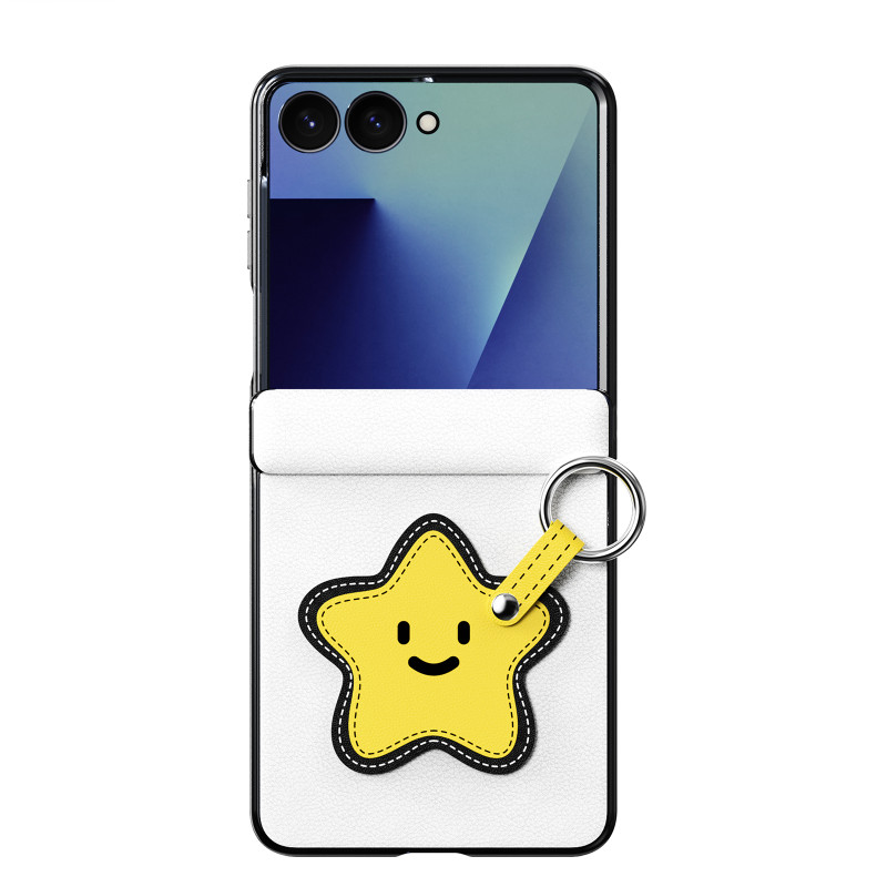Capa para Samsung Galaxy Z Flip 8 com anel de fixação e alça em forma de estrela