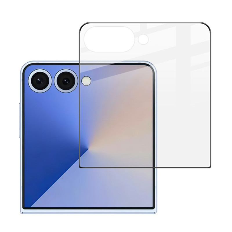 Protetor de ecrã em vidro temperado para o ecrã exterior do Samsung Galaxy Z Flip 8 (contorno preto)