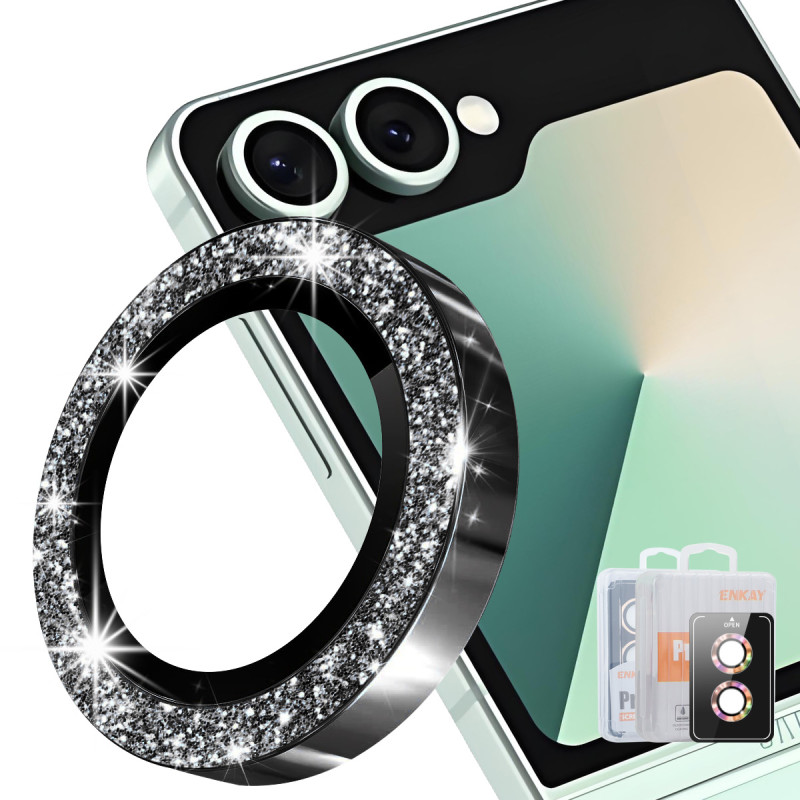 Protecção para lente de proteção para Samsung Galaxy Z Flip com 8 anéis de strass