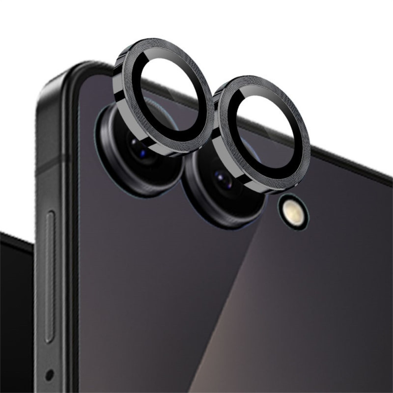 Protecção para lente de proteção em vidro temperado para Samsung Galaxy Z Flip 8 com anel metálico