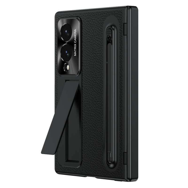 Capa para Samsung Galaxy Z Fold 8 com efeito de couro, suporte integrado e caneta