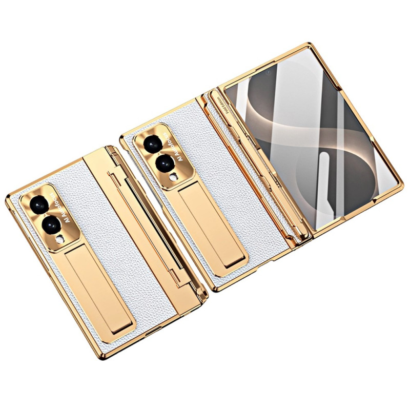 Capa para Samsung Galaxy Z Fold 8 com efeito de couro, proteção total e caneta stylus