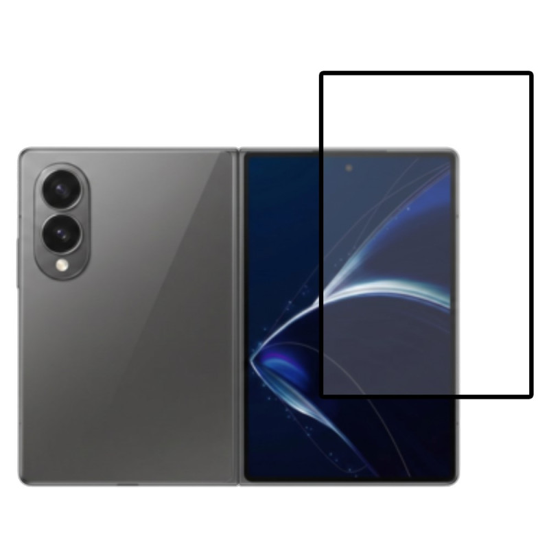 Proteção de vidro temperado para o ecrã externo do Samsung Galaxy Z Fold 8 (contorno preto)