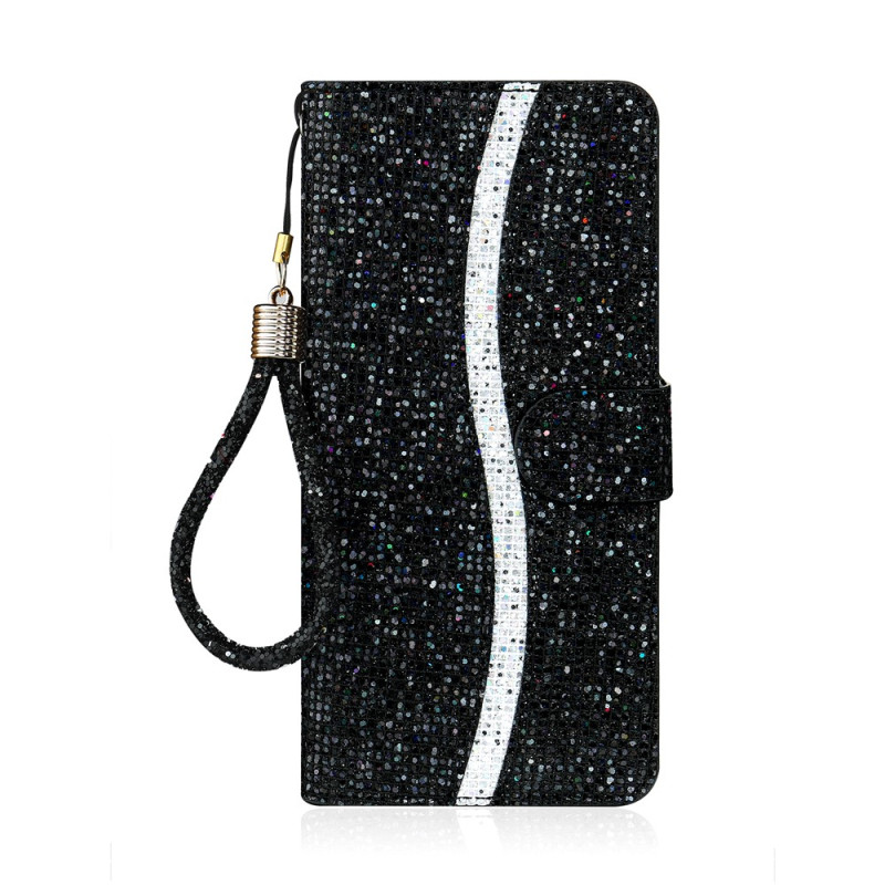 Capa para Samsung Galaxy A27 5G com brilhantes e alça de pulso