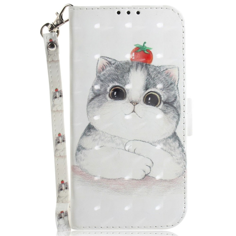 Capa para Samsung Galaxy A27 5G com Gato e Morango e Alça