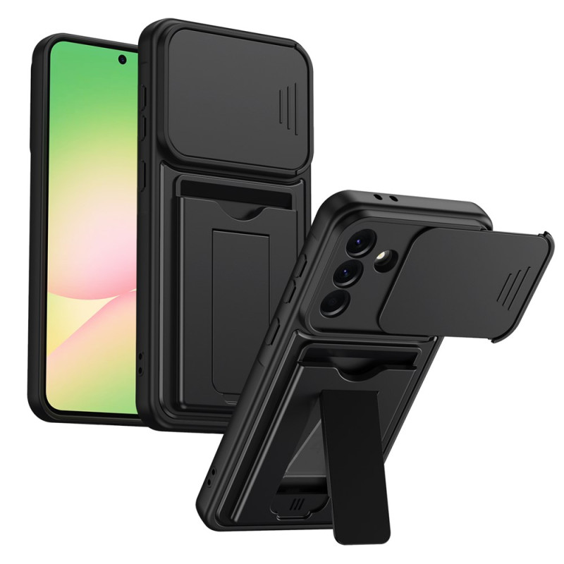 Capa para Samsung Galaxy A27 5G com tampa deslizante para a câmara, porta-cartões e suporte