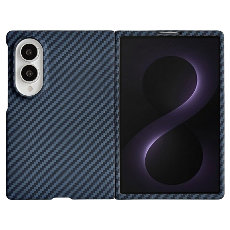 Capa magnética para Samsung Galaxy Z Fold 8 com efeito de fibra de carbono e vidro temperado